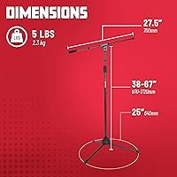 Vista 6 de Gator Frameworks - Soporte de micrófono estándar con trípode con brazo articulado, adaptadores de 3/8" y 5/8" (GFW-MIC-2010)
