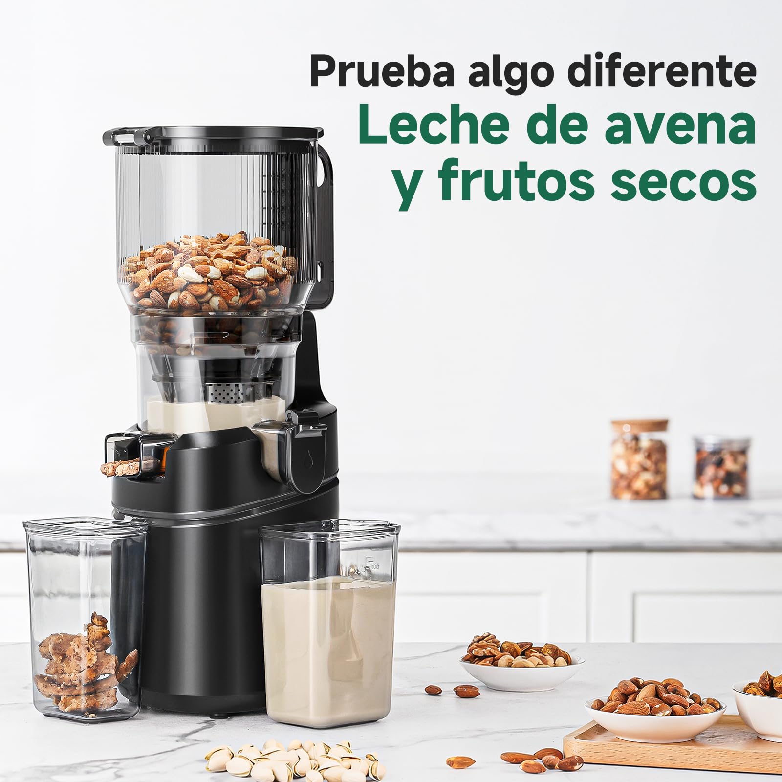 AMZCHEF Extractor de Zumo Automático Multifuncional de 250W, 150MM de Apertura, Exprimidor de Frutas y Verduras de 2 Litros con Triple Filtro - Negro