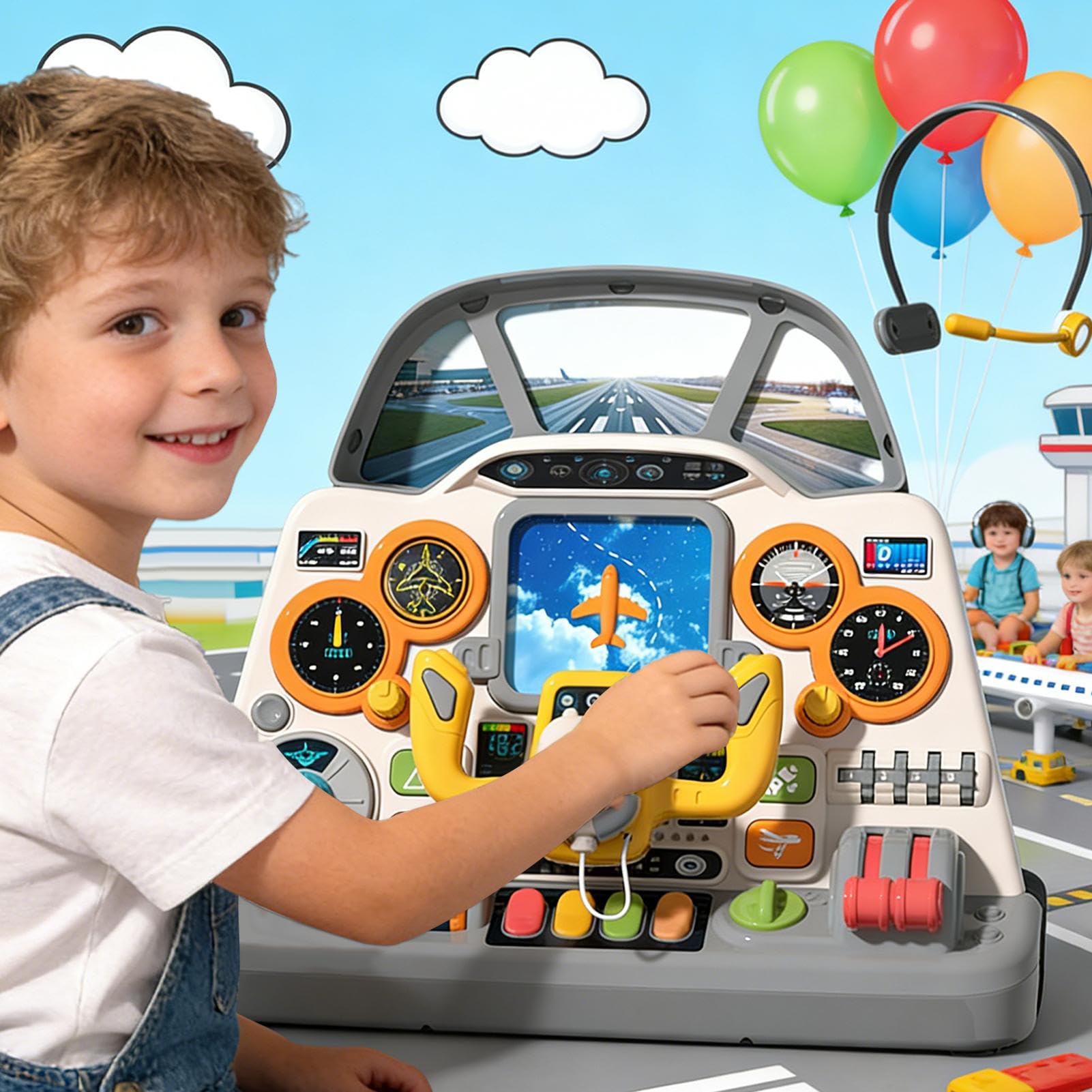 Genérico Juguete Controlador Avión Juego Cabina Interactivo