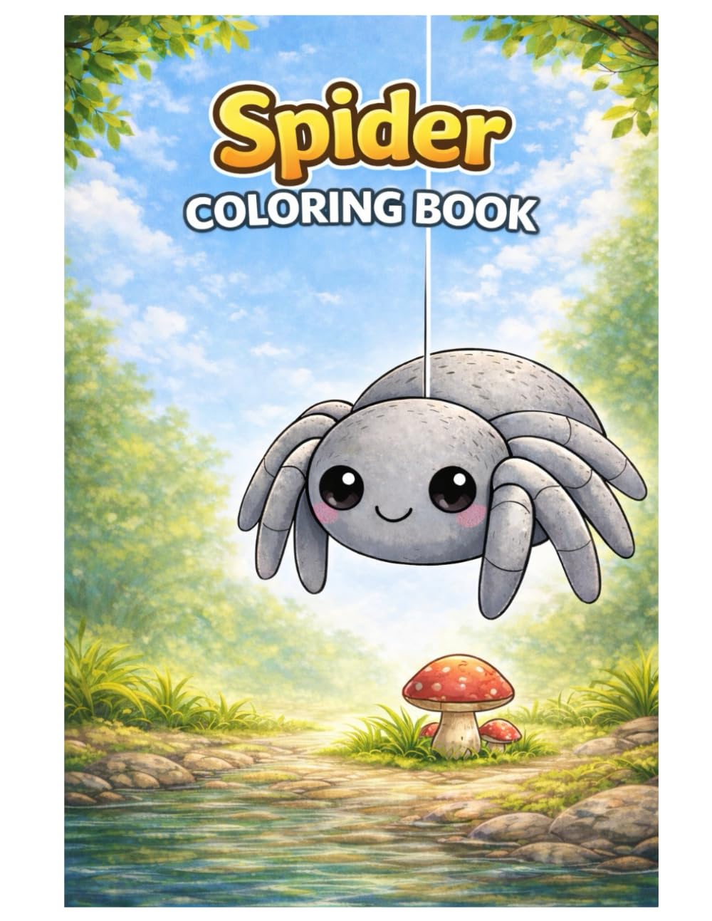 Spider Coloring Book: Cute Spider Coloring Book for Kids with Friendly Spiders, Forest Scenes, Easy Coloring Pages for Preschool and Early Elementary