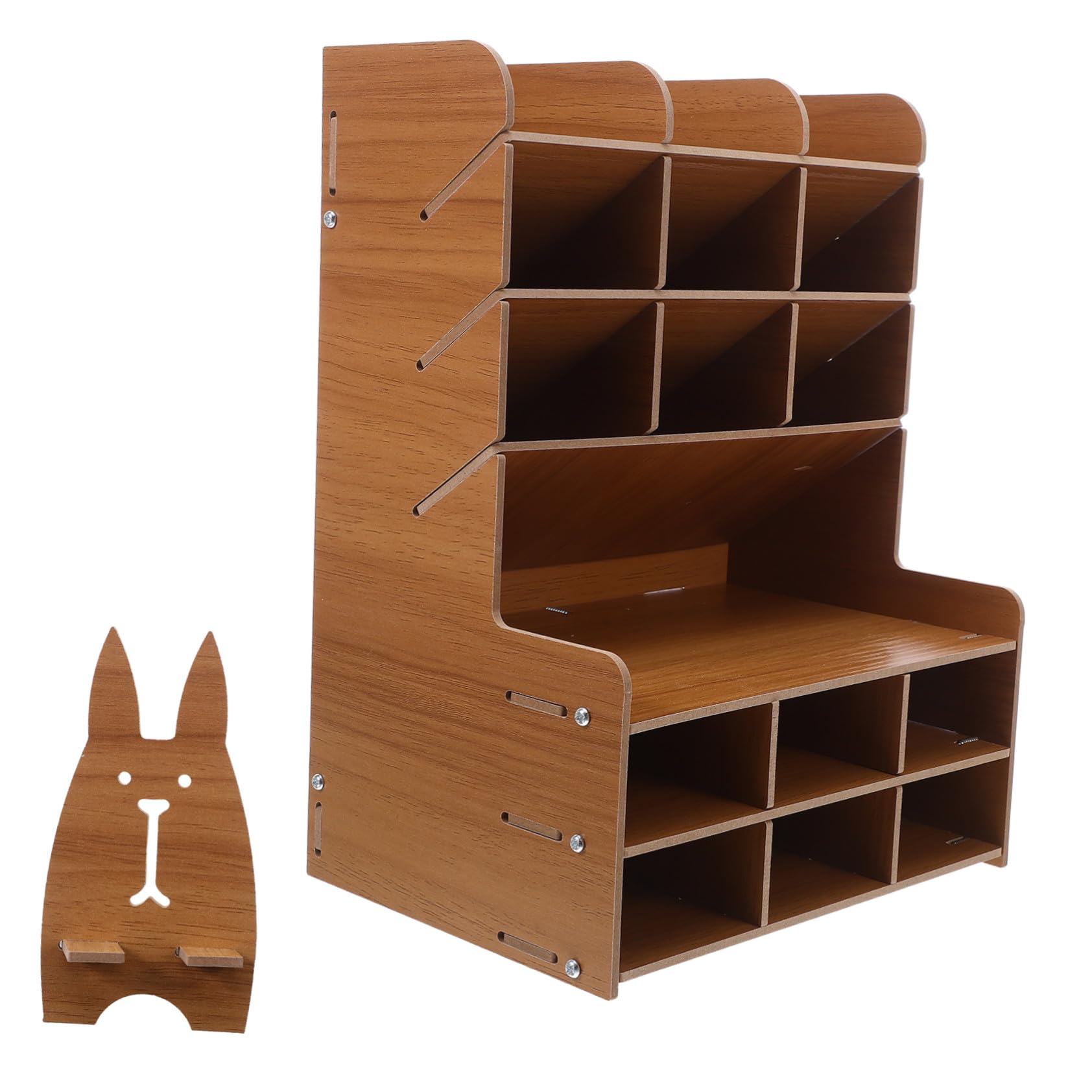 OSALADI Portapenne in Legno Organizer da Scrivania con Scomparti Multipli per Matite Pennarelli e Cancelleria Contenitore per Penne Realizzato in Legno Massello