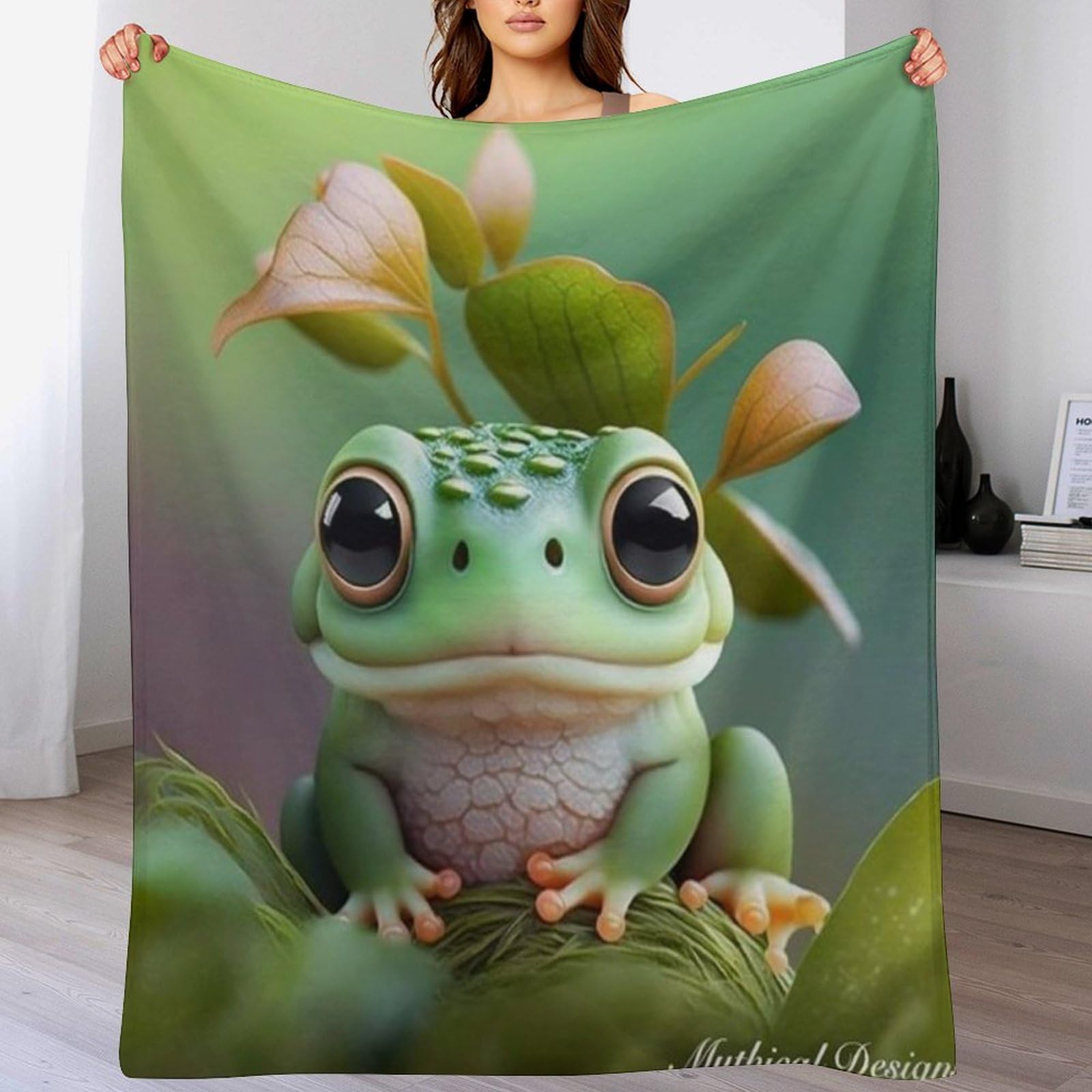 Couverture grenouille en flannel douce lit et canape 150x200cm
