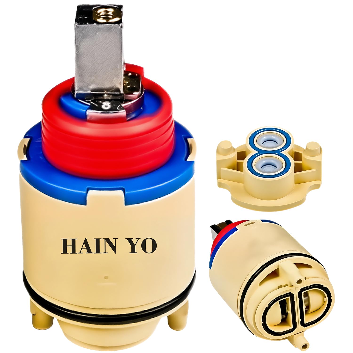 Cartucho de válvula de ducha de 40 mm, cartucho de grifo de equilibrio de presión de cerámica para bañera y ducha, ajuste universal para la mayoría de grifos de baño de un solo mango