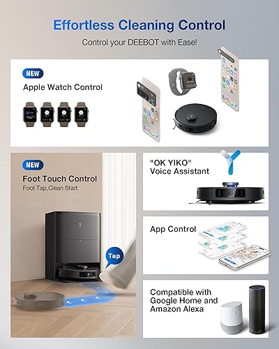 Miniatura 8 de ECOVACS DEEBOT T30S Robot aspiradora y trapeador, 11000 Pa, tecnología ZeroTangle, trapeador de borde adaptable TruEdge, lavado de trapeador de agua