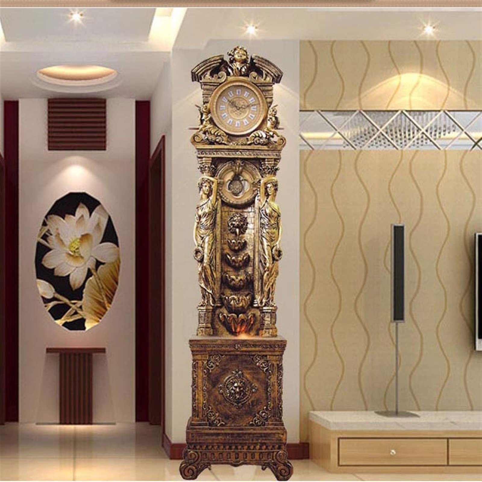 Decorativo Reloj de pie vertical Relojes piso grandes para la oficina | Reloj antiguo europeo