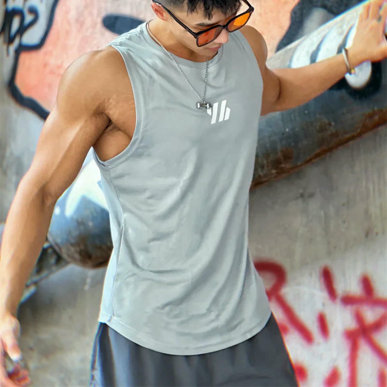 Kamizelka fitness na lato, do studia fitness, kamizelka z siateczki, koszulka bez rękawów, koszulka męska, tank top, koszykówka, bieganie, fitness, sport