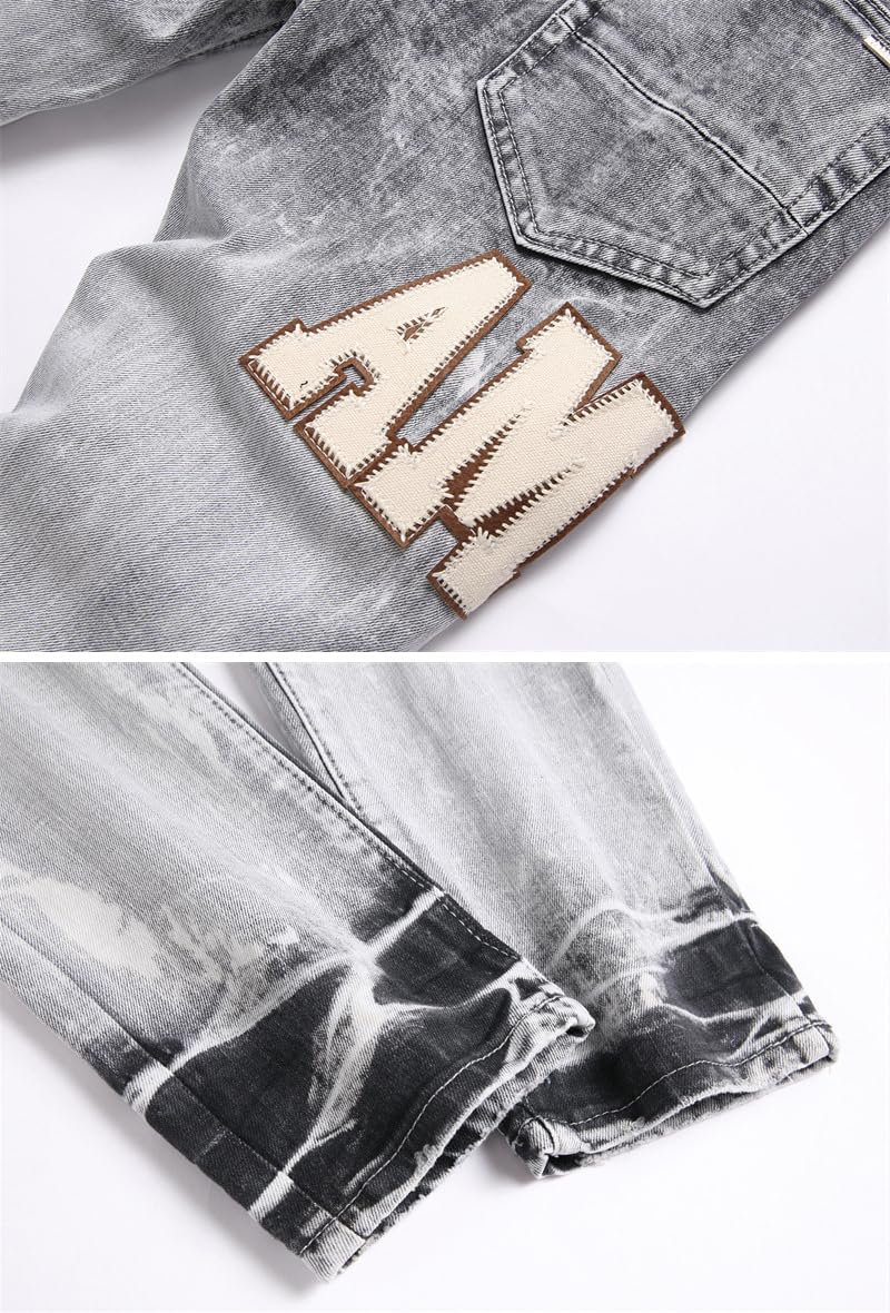 Vaqueros Hombre Slim Fit Rasgados - Pantalones Vaqueros Elásticos Ajustados, Moda Streetwear Y2K Casual, Diseño Moderno y Versátil para Cualquier Ocasión