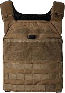 5.11 Tactical Unisex TacTec Trainer Weight Vest, Breathable Mesh Pads, Style 56693ABR, Kangaroo, One Size
