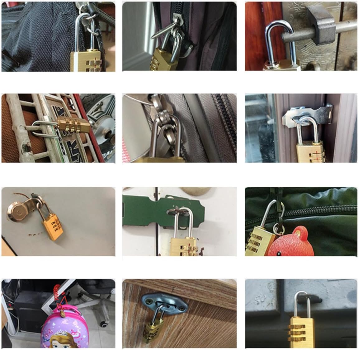 Operitacx 2pcs Zinc Alloy Digital Hanging Padlocks Portable Combination Locks for Suitcases Luggage Backpacks Brass Color Travel Security Locks for Cabinets