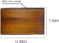 Vista 4 de AeraVida Tabla de cortar de madera de árbol de lluvia marrón sellada hecha a mano Tabla de cortar de madera Tabla de corteza de árbol de madera