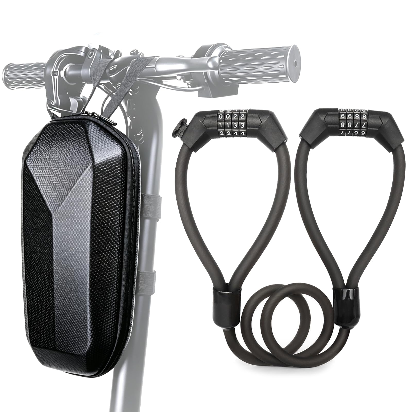 E Scooter Schloss mit Tasche, E Roller Schloss mit 4-Stellig Zahlencode