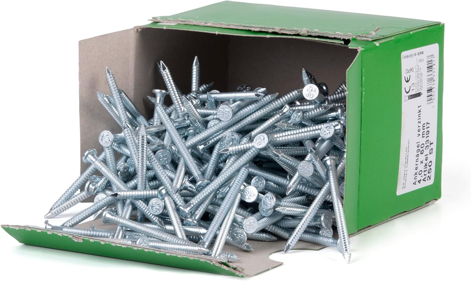 Chiodi Di Ancoraggio Alberts - Zincati, 4x60 Mm | Confezione Da 250 Pezzi