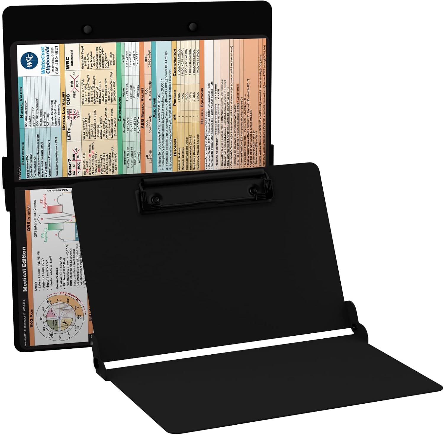Whitecoat Clipboard® - Blackout Medical Edition, Foldable Medical Clipboard