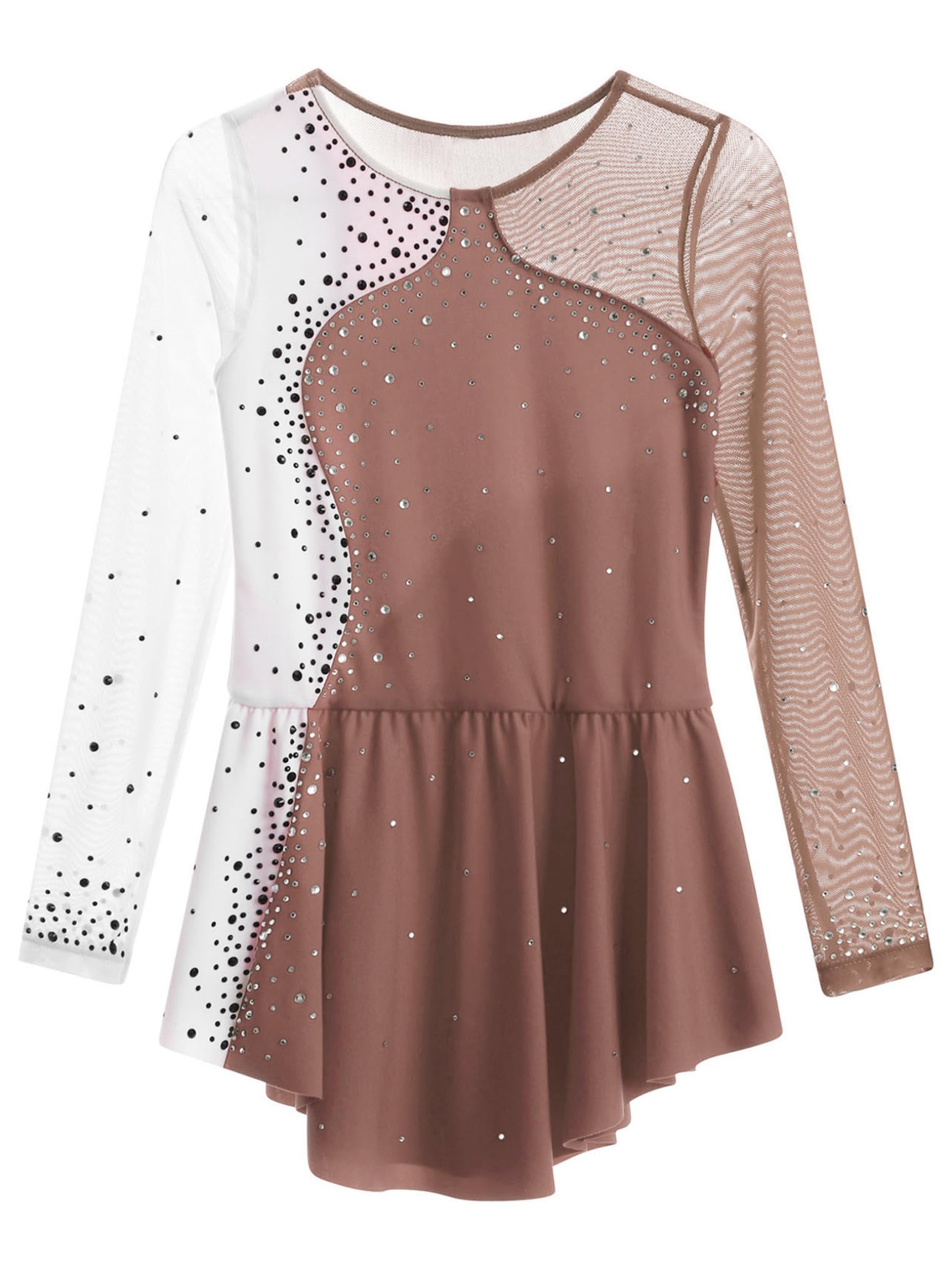 Freebily Vestido de Danza para Niña Maillot de Manga Larga con Brillante Leotardo Gimnasia Rítmica Maillot de Patinaje Competición Traje de Baile — view 5
