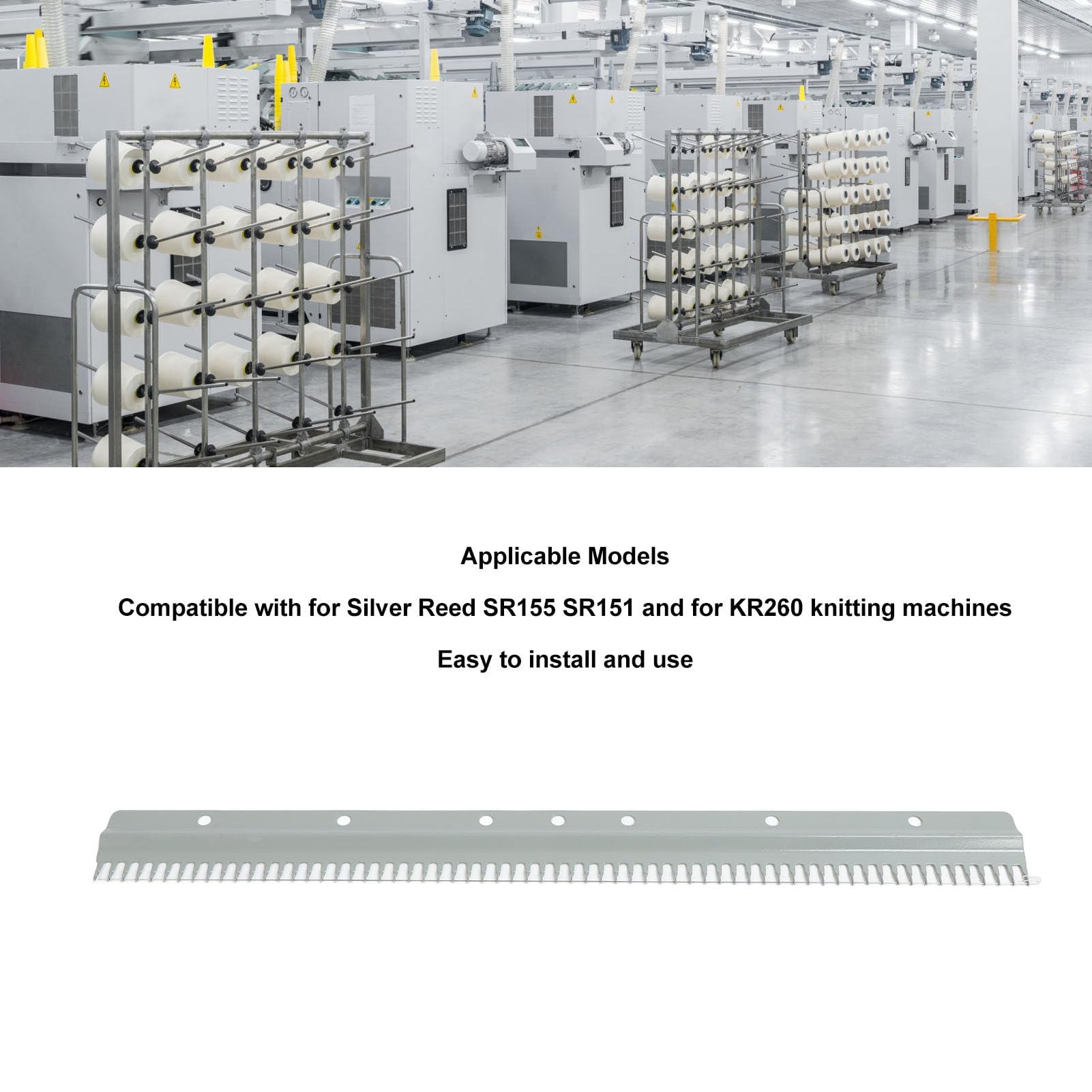 Cast On Comb Replacement Metal Knitting Machine Needle Comb Professional Premium Craftsmanship for Silver Reed SR155 SR151 KR260 Knitting Machines 1 pc (Short 58cm / 22.8inch)
