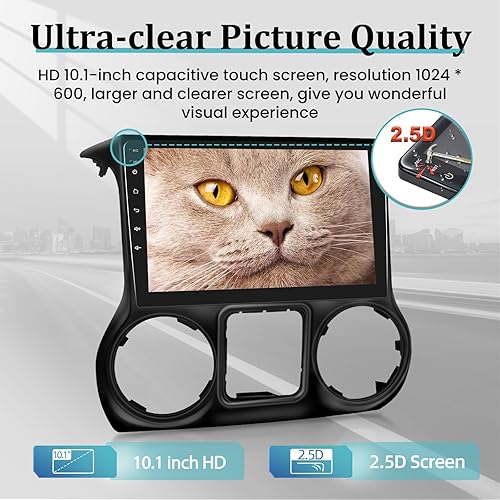 Miniatura 3 de Radio inalámbrica Apple Carplay Android para automóvil para Jeep Wrangler 2015-2017, 2+32G 10.1 pulgadas pantalla táctil con Android AutoDSPGPSWiFi