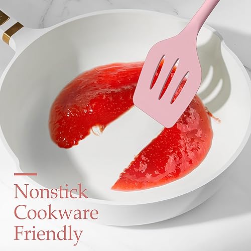 Miniatura 8 de LIANYU Juego de Utensilios de Cocina de Silicona, 8 Piezas Juego de Espátulas de Utensilios de Cocina para Batería de Cocina Antiadherente, Gadgets