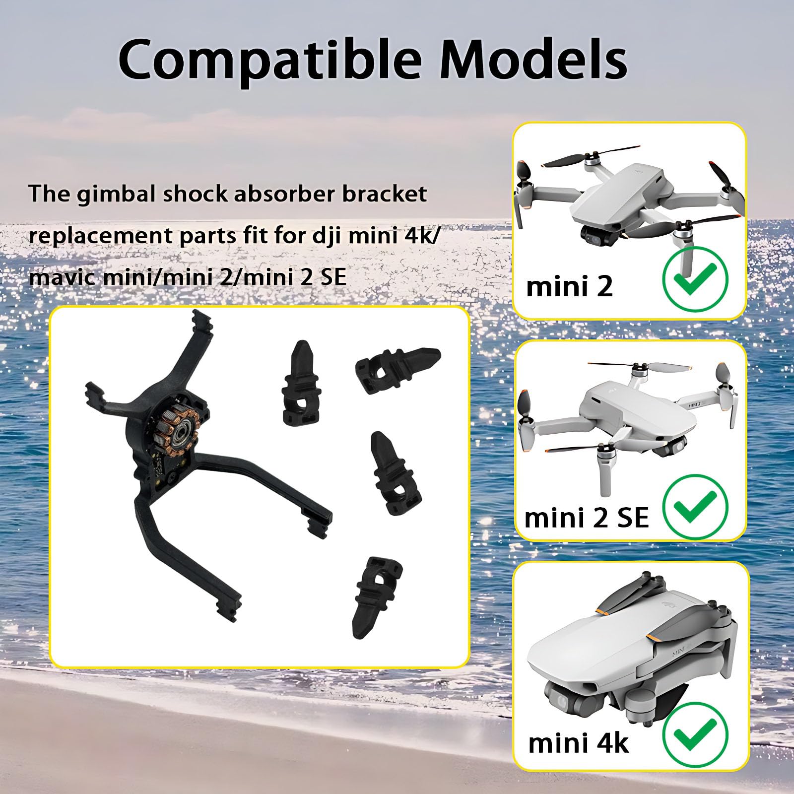 Amazon.com: ZWLLKJGS Gimbal Shock Absorber Bracket Replacement with Motor  and Shock Rubber Dampers for DJI Mini 4K/Mavic Mini 2/2 SE/SE Gimbal  Vibration Damping Mount Repair Part Drone Accessories : Toys & Games