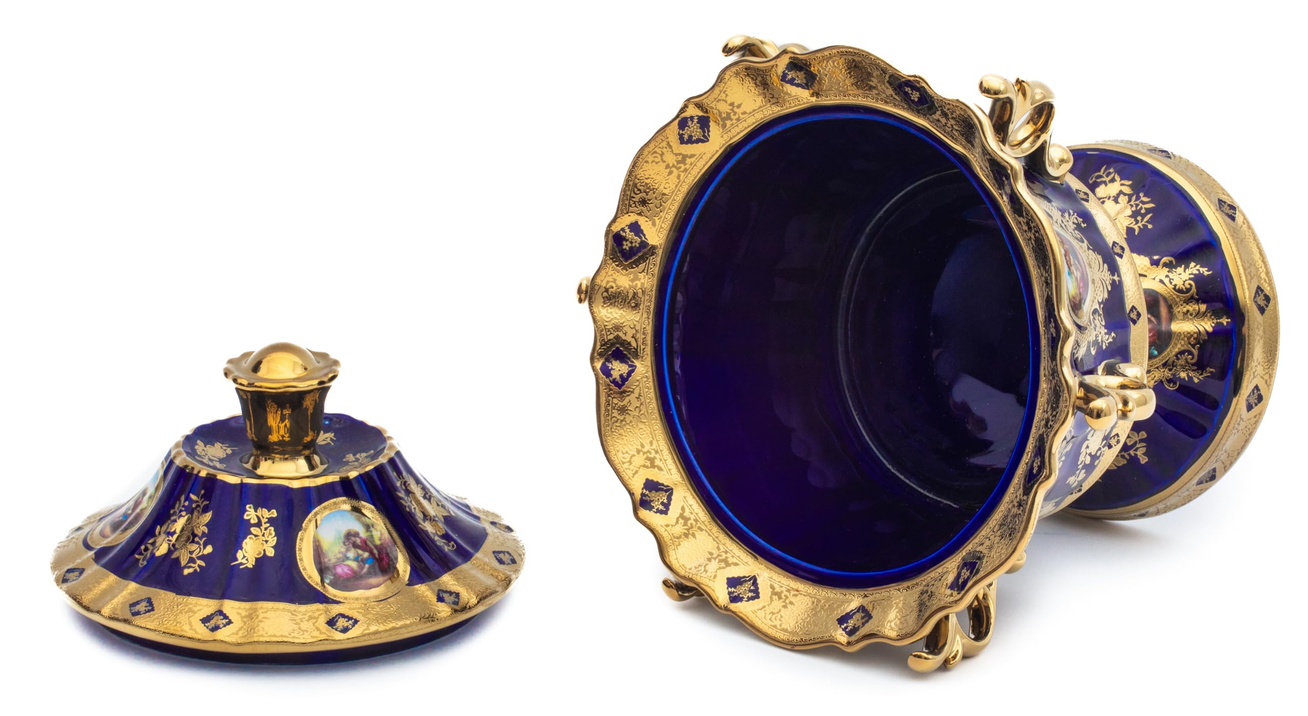 Amazon.co.jp: ロイヤリティ磁器ヴィンテージ装飾骨壺 - 蓋とハンドル