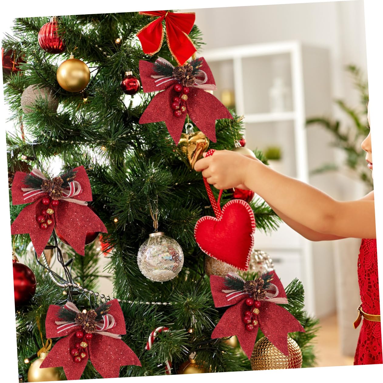MAGICLULU 16 Uds Arco De Cono De Pino Decoración Colgante para Árbol De Navidad Lazos Navideños para Árbol De Navidad Lazos Decorativos De Navidad Lazos Navideños Regalos Mini Cuerda