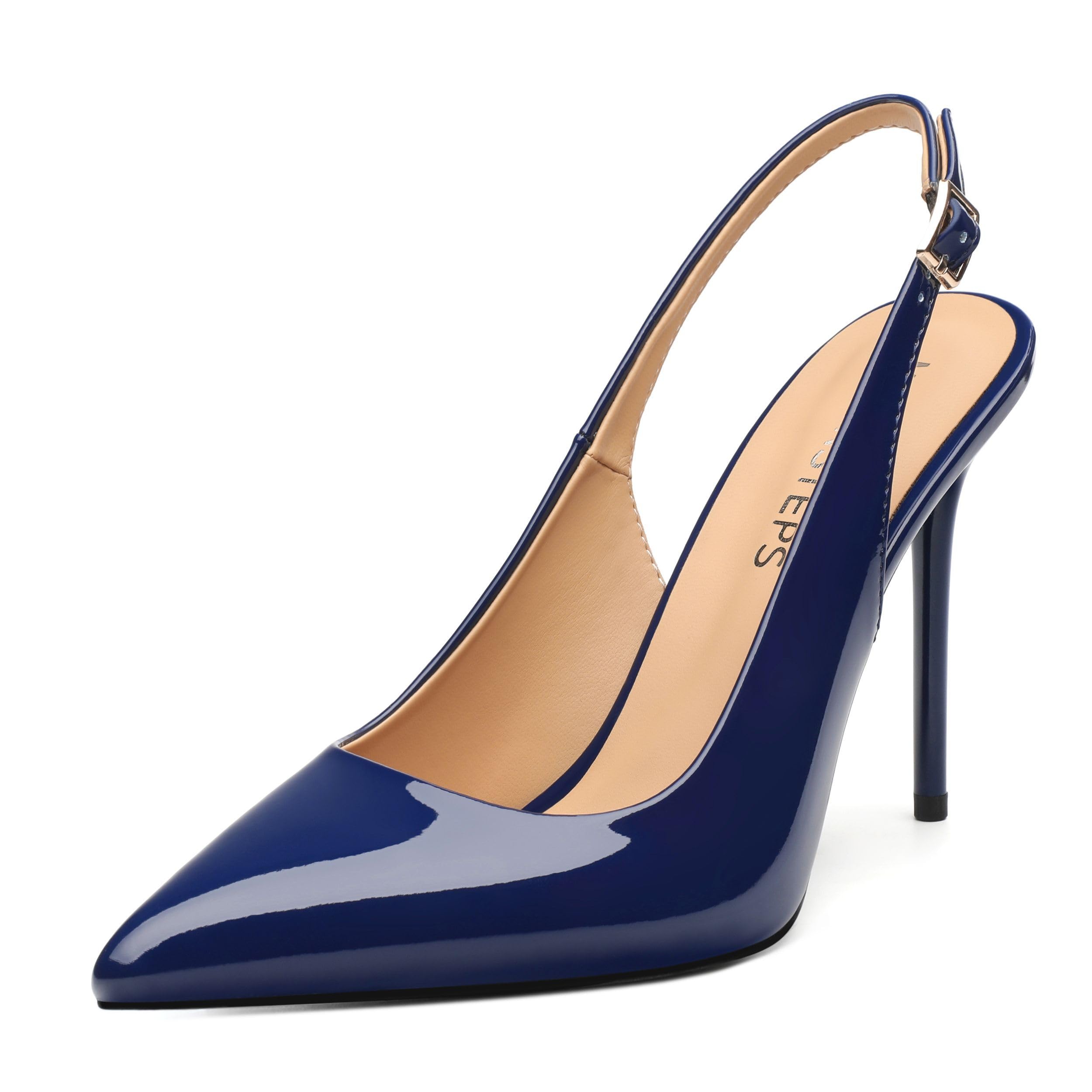 MOVINSTEPS Slingback Heels for Women Pumps Pointed Closed Toe Buckle Sexy Stiletto High Heels Prom Office Work Wedding Fashion Elegant Dressy Shoes 4