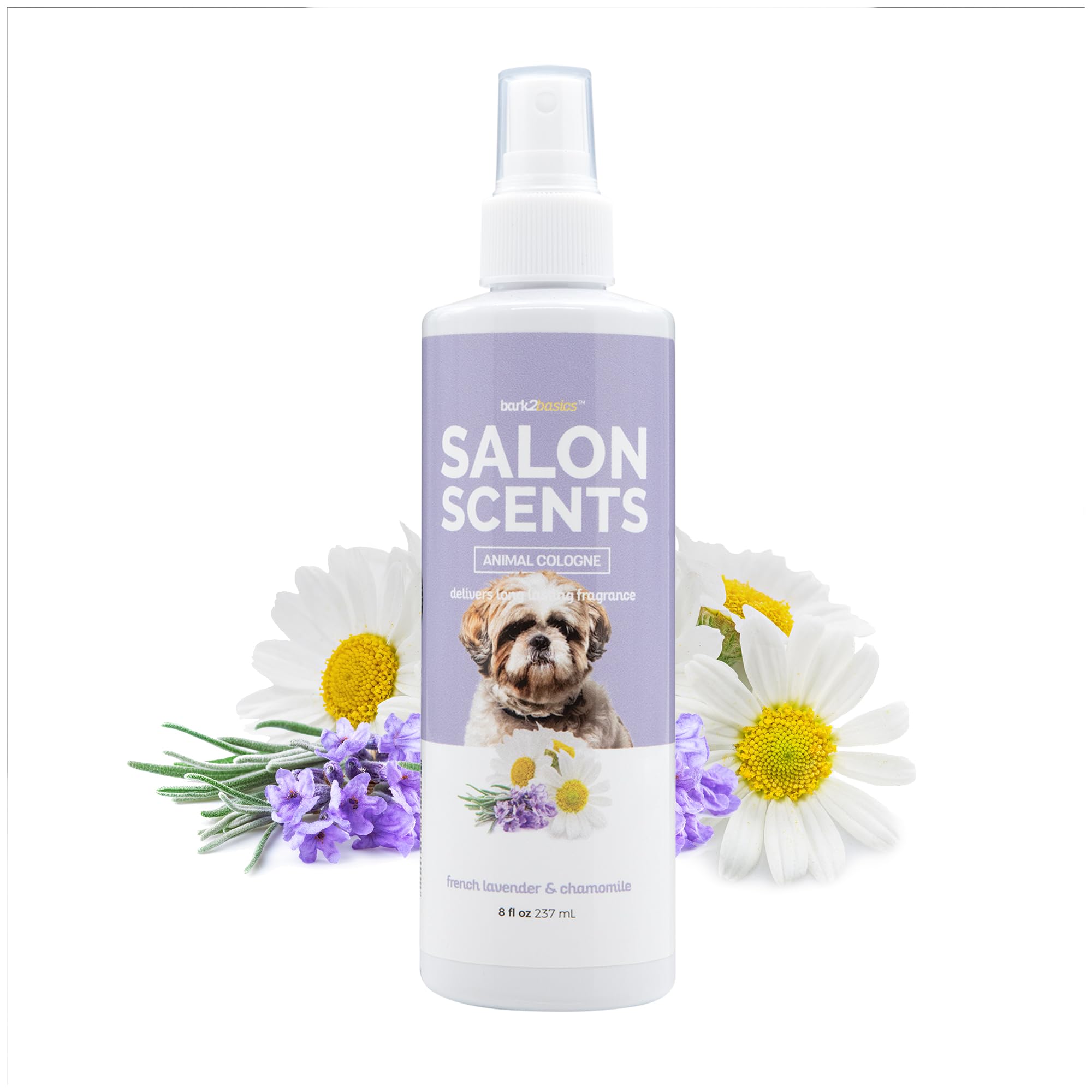 Bark2Basics Salon Scents Pet Grooming Cologne Spray - 8 oz, Natural Professional Perfume for Dogs and Cats, Long Lasting, Deodorizing, Made in The USA