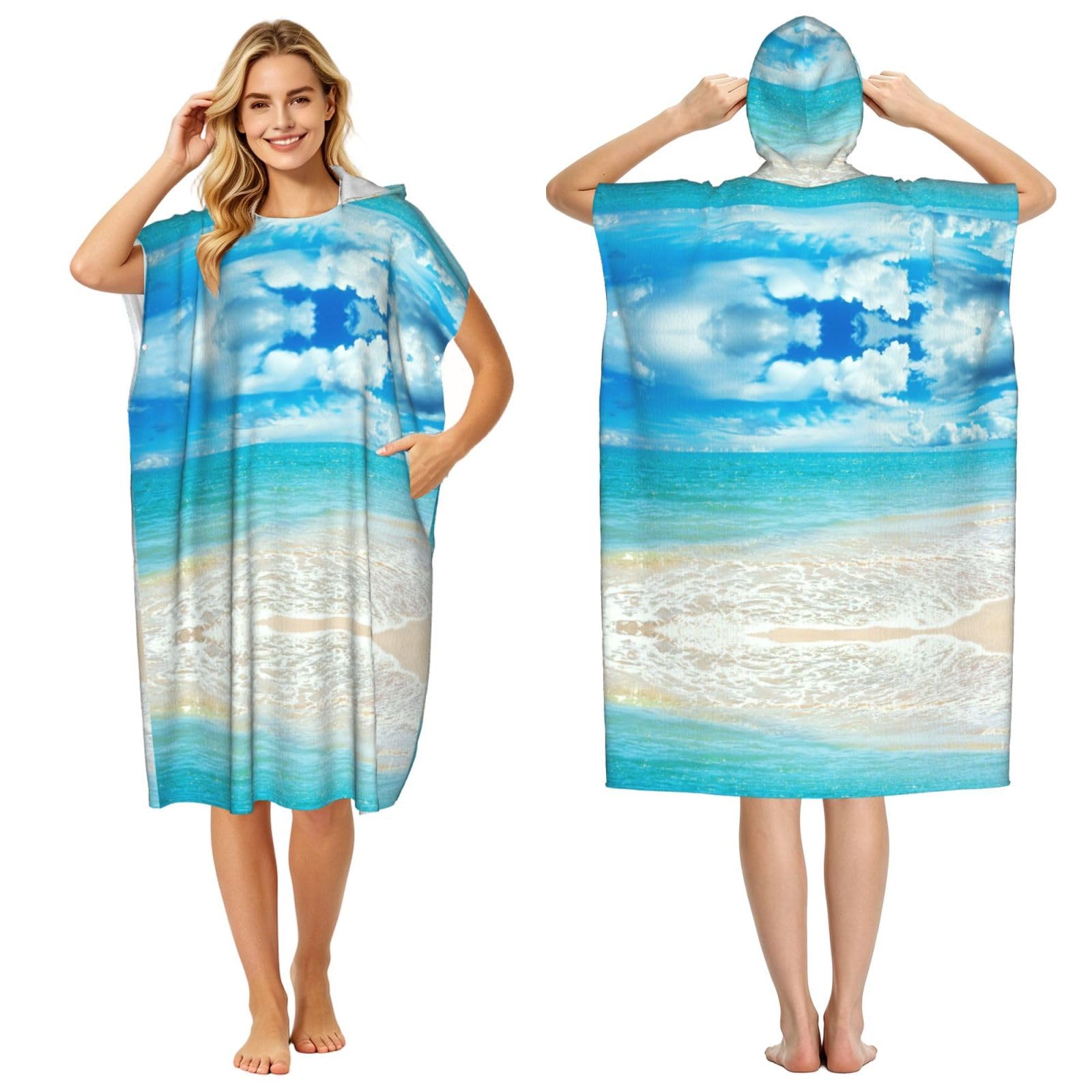 Poncho surf adulte pour se changer facilement sur la plage en été