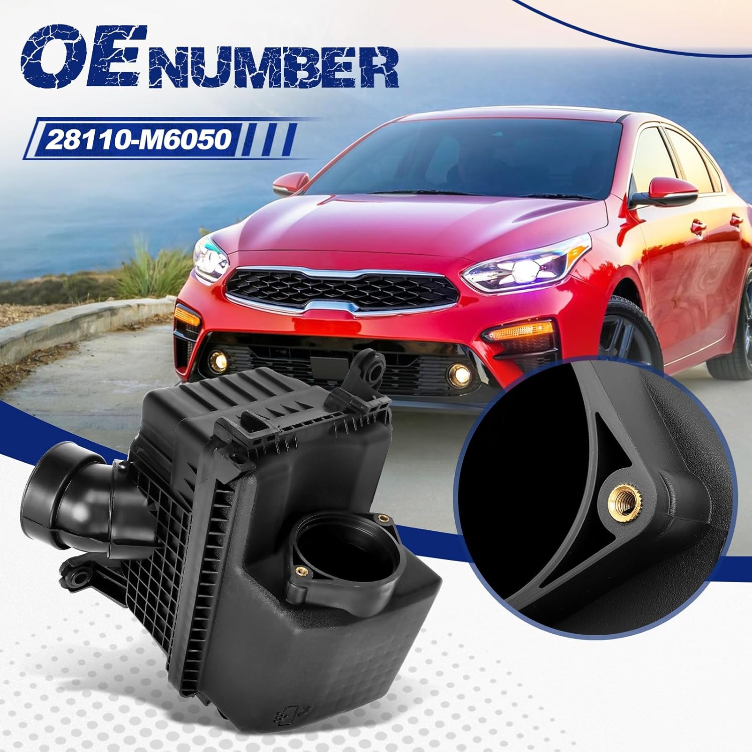 Engine Air Cleaner Filter Box Housing, Fit for Hyundai Elantra 2019-2020, Fit for Kia Forte 2019-2024, Fit for Kia Forte5 2020-2024, L4 2.0L, OE 28110-M6050, 28110M6050