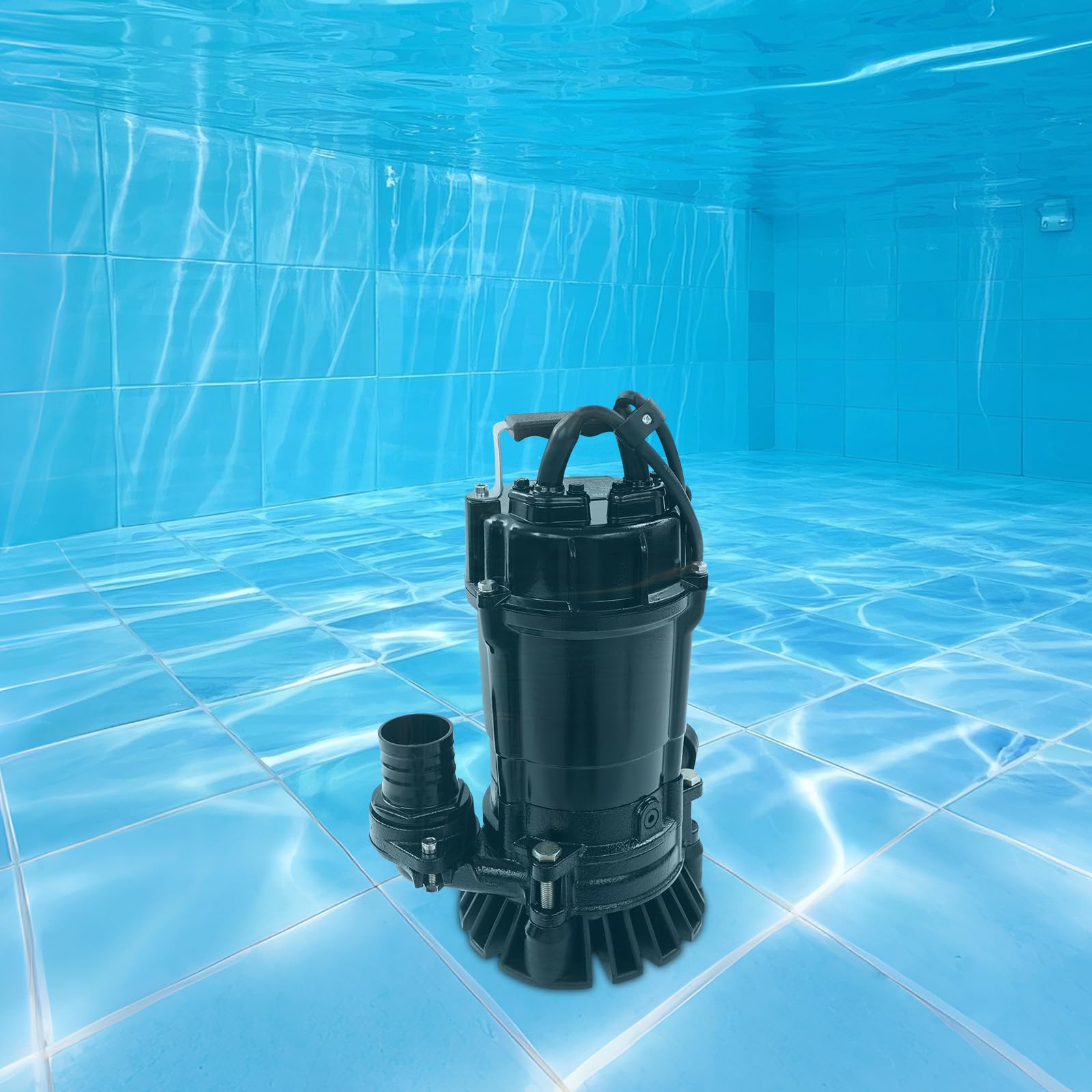 Bomba sumergible negra de 750 W, bomba de agua de 18 m de altura de extracción, bomba de aguas residuales, 19 m³/h, bomba sumergible con función de succión, para piscina, sótano, drenaje