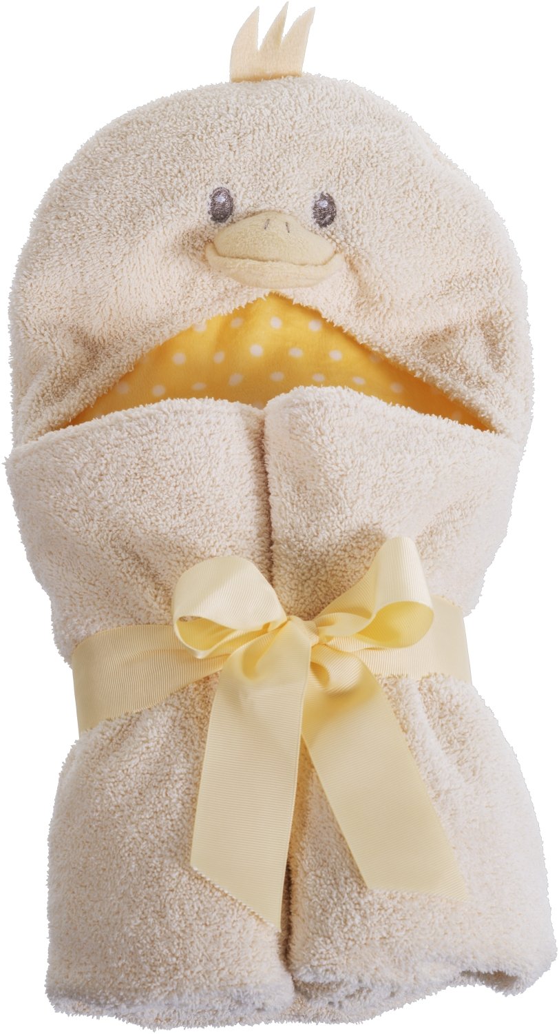 BIECO 38140135 bébé à capuchon Kuscheltuch de canard, 100 circa x 75 cm, jaune