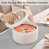 Vista 5 de Paquete de 2 tapetes grandes para secar platos para encimera de cocina, escurridor de platos absorbente de microfibra de 24 x 17 pulgadas