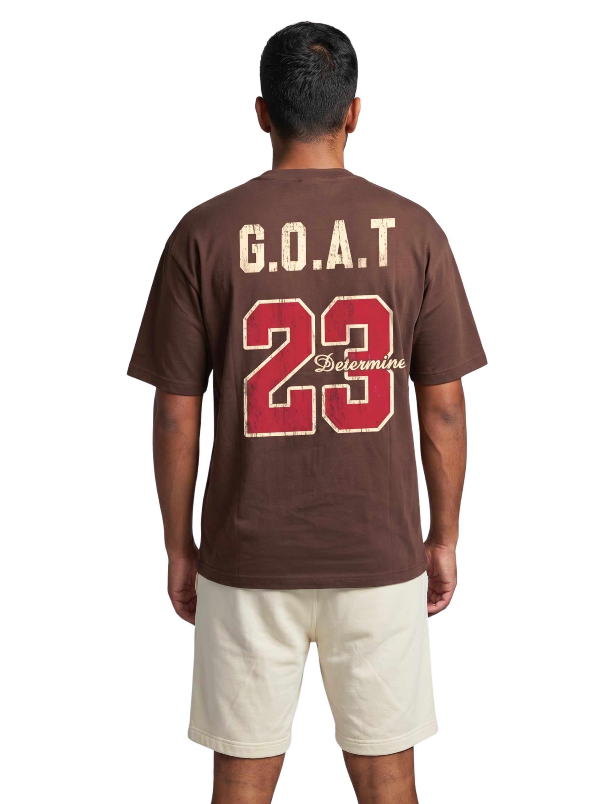 fflirtygo Men's AirEase Summer Coord Set | G.O.A.T | 240 GSM Cotton Terry Oversized T-Shirt & Shorts | 2 Deep Pockets | S to 6XL | Brown, S-picture-28