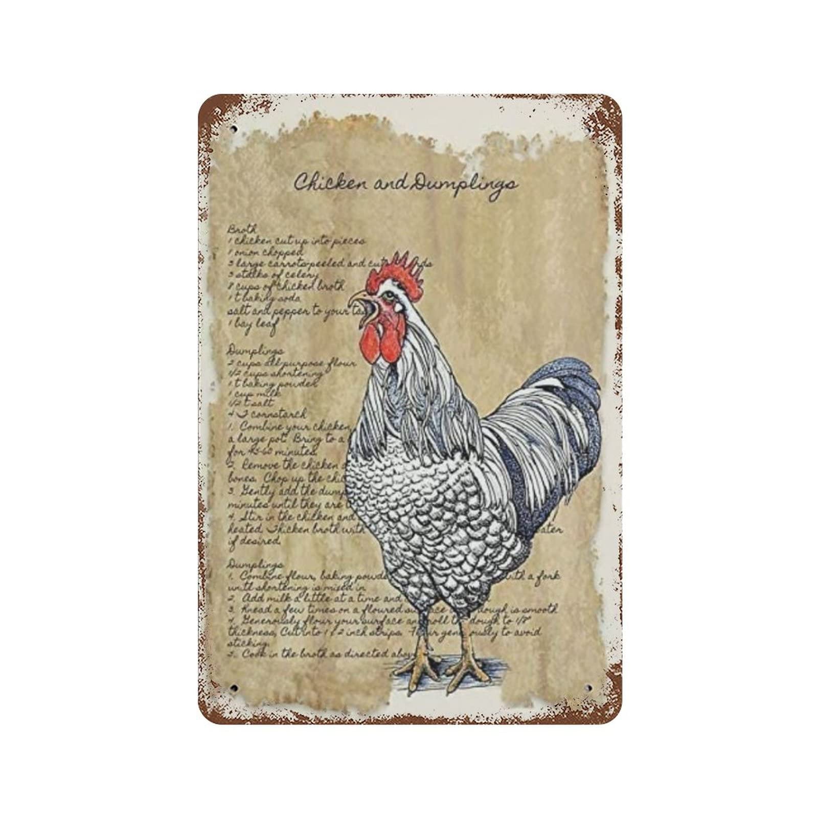 AOOEDM Chicken Poster Vintage Metal Sign for Home Shop Coffee Garage Man Cave Signs Wall Plaque Kitchen Bar Sign Wall Decor Poster