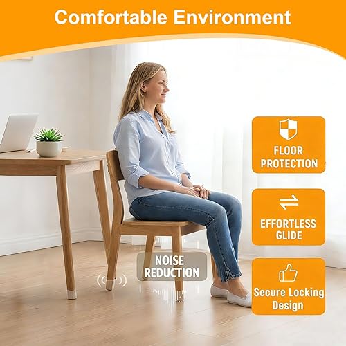 Miniatura 3 de Ansible 36 Pack Protectores de Patas de Silla para Pisos de Madera Dura, Fundas de Silicona y Fieltro, Almohadillas, Tapas, Protegen los Pies de