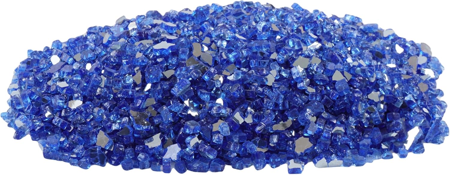 1/4 in. 10 lbs. Cobalt Copper Reflective Tempered Fire Glass