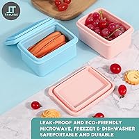 Vista 5 de Recipientes de silicona para niños, a prueba de fugas, recipientes pequeños para almuerzo con tapas para niños pequeños, 1 taza de moldes