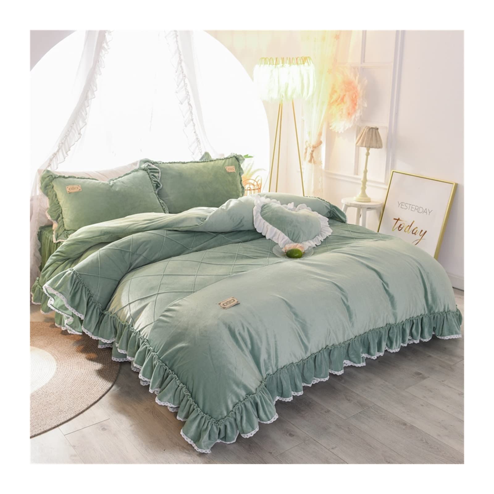 Doublure de lit avec fermeture éclair et finitions franges de qualité