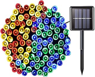 Luzes solares de Natal ao ar livre de 9,5 m 50 LED, 8 modos de iluminação Luzes de cristal, luzes solares LED à prova d'água para jardim de jardim Gazebos Camping Party Holiday (Multicolorido)