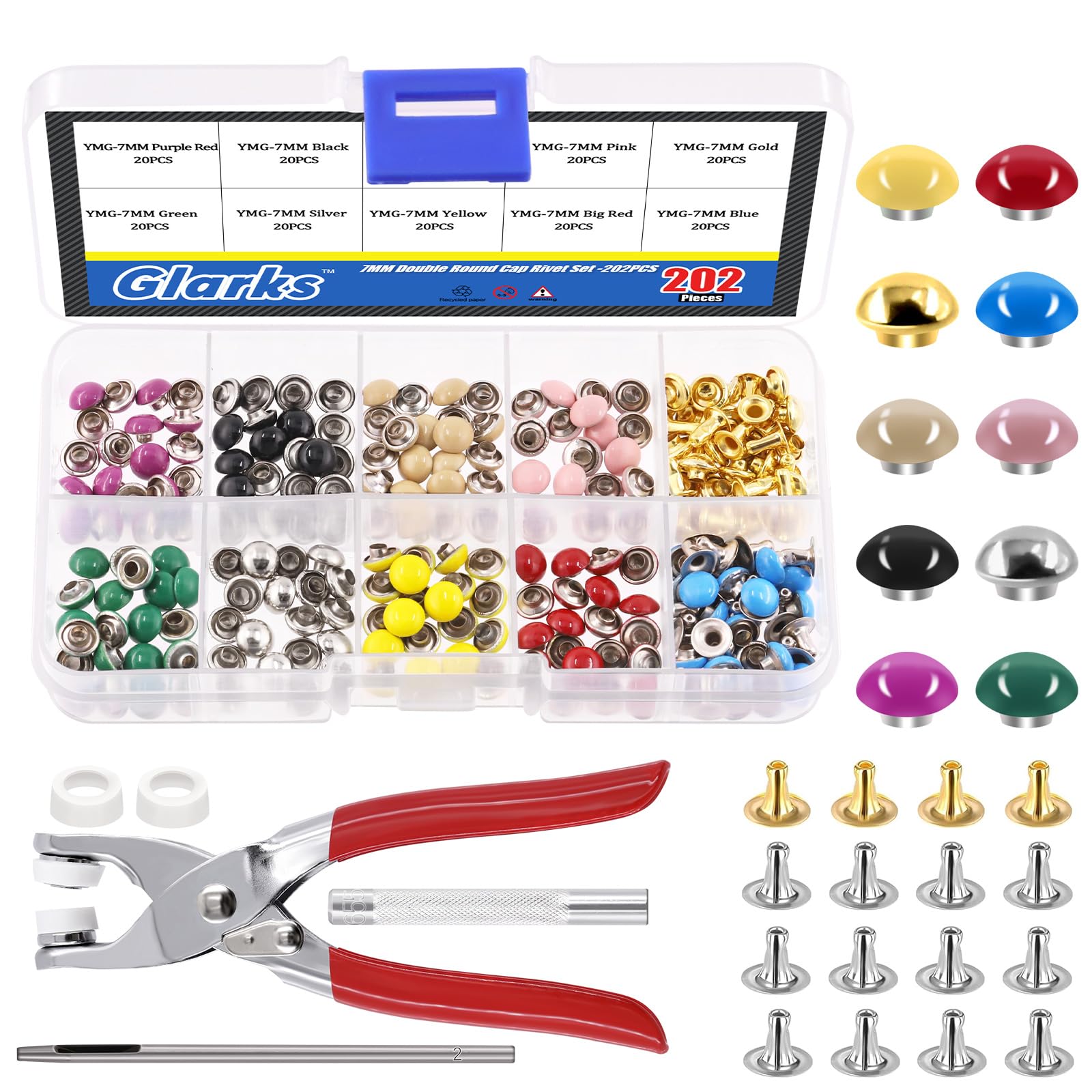 Tutti I 240 Set Di Rivetti In Pelle, Rivetti A Doppia Punta