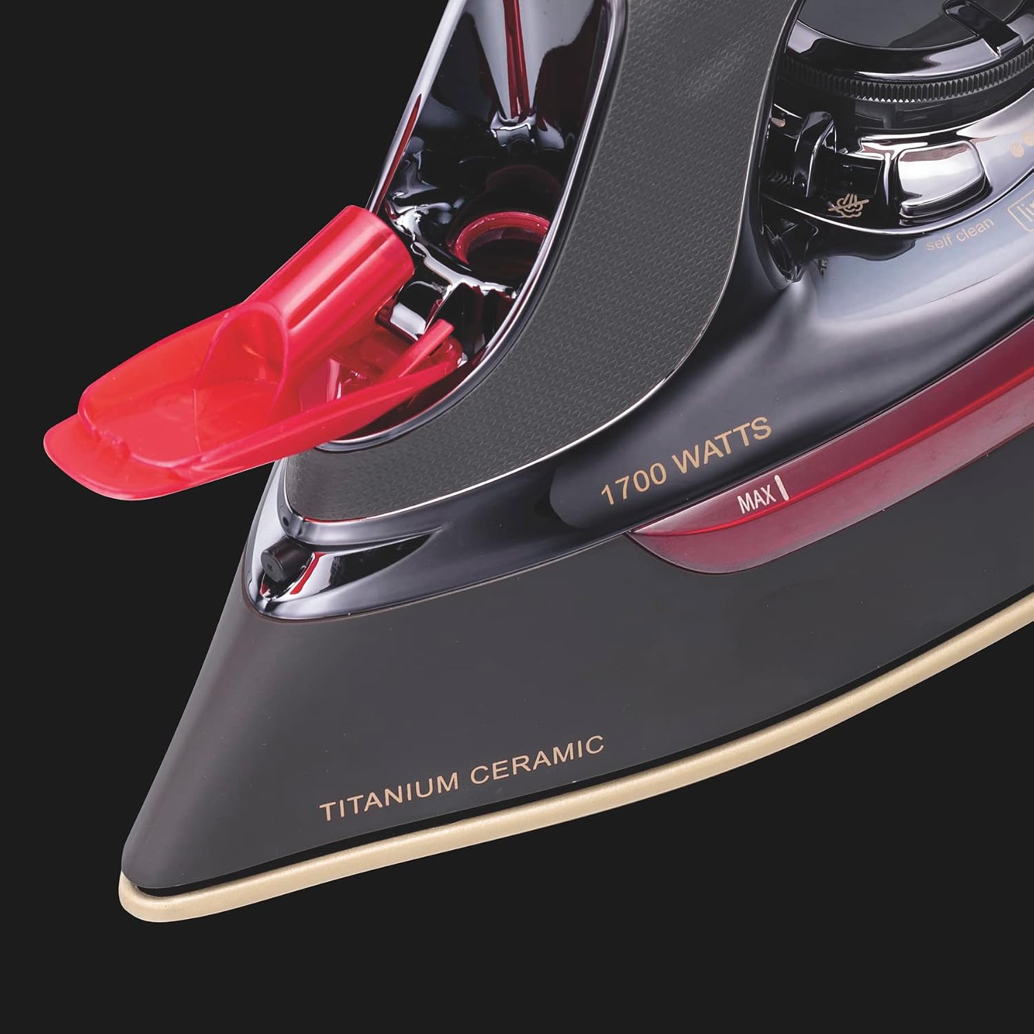 CHI Steam Iron With Retractable Cord, Titanium Infused Ceramic Soleplate & Over 400 Steam Holes, Professional Grade, Black Chrome (13109)