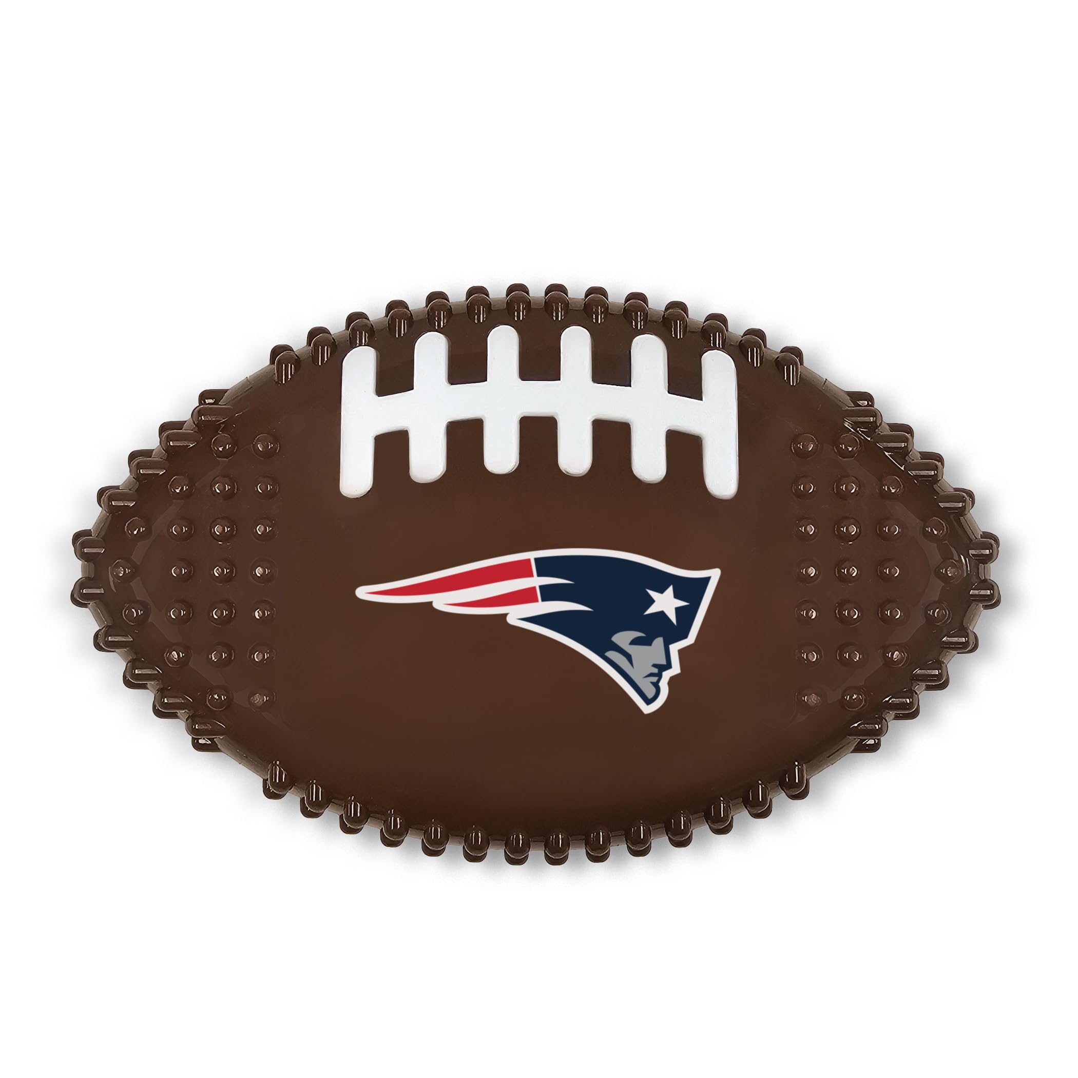 NFL New England Patriots Mega-chew Hard Nylon Bacon-flavored Dog Bone Football Chew Toy Interactive Tasty Fun Dog Chew Toy. Indestructible Strong Durable Chew Toy Tough Pet Toys for Aggressive Chewers