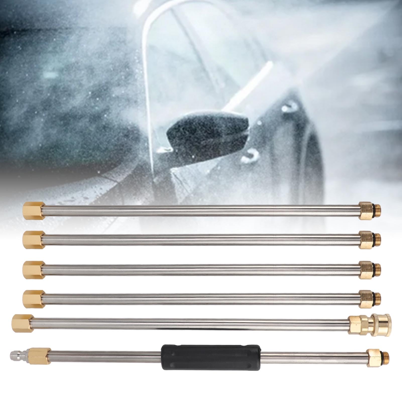 6 PCS Pressure Washer Extension Wand, 90 Inch Power Washer Extension Wand 1/4 Inch Quick Connect Attachment Rod for Roof?
