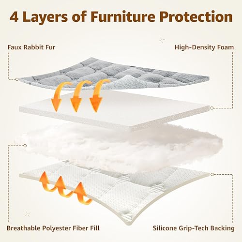 Miniatura 4 de LOOBANI Funda de sofá lavable para perros fundas mullidas para sofá, aptas para mascotas, de 27.6 x 59 pulgadas, funda protectora gruesa para sofá