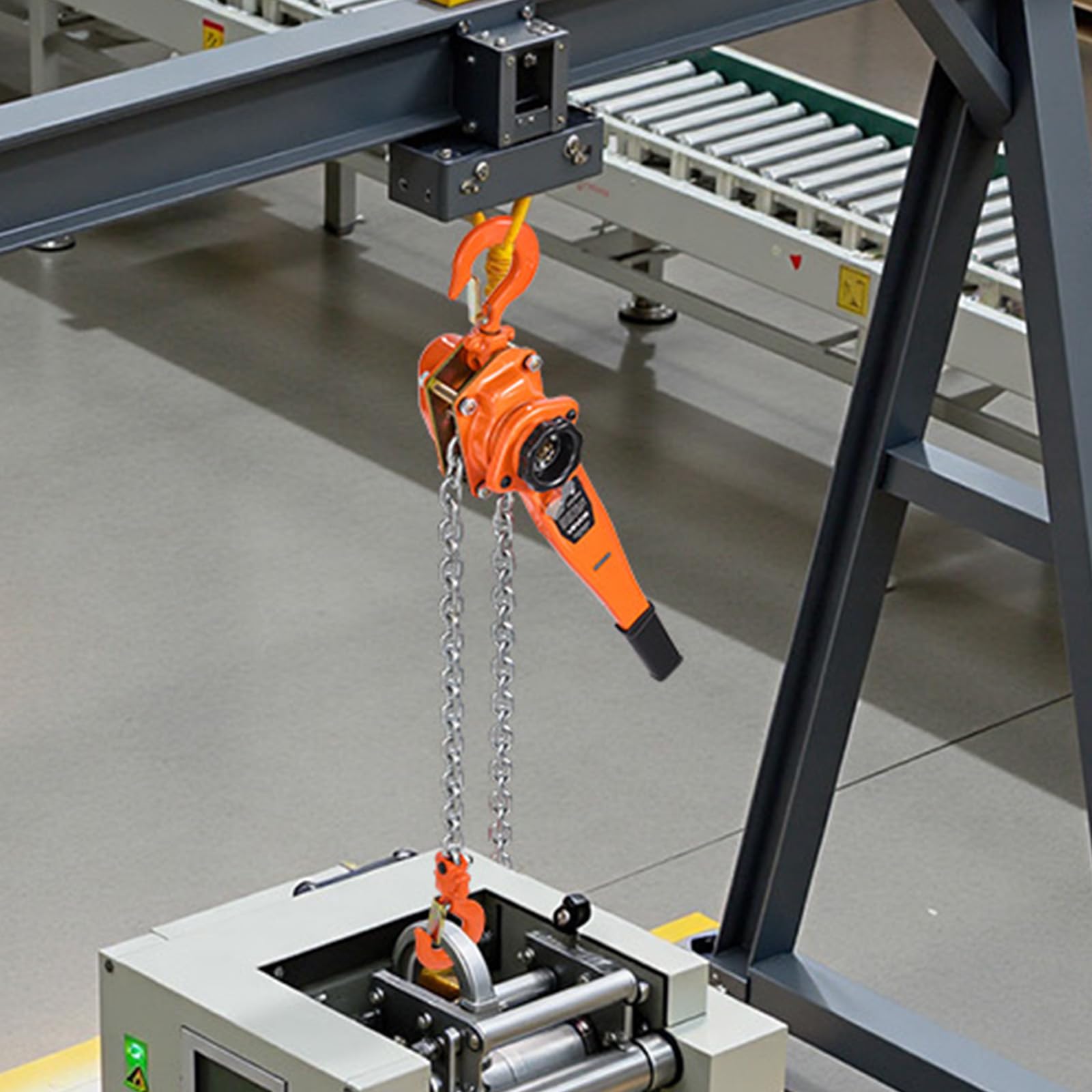 VEVOR Polipasto de Cadena Manual Carga de 3 T, Elevación de 6 m, Cadena de Acero Aleado G80 con Freno Mecánico de Doble Trinquete, Ganchos Giratorios de 360°, para Almacenes, Construcción, Garajes