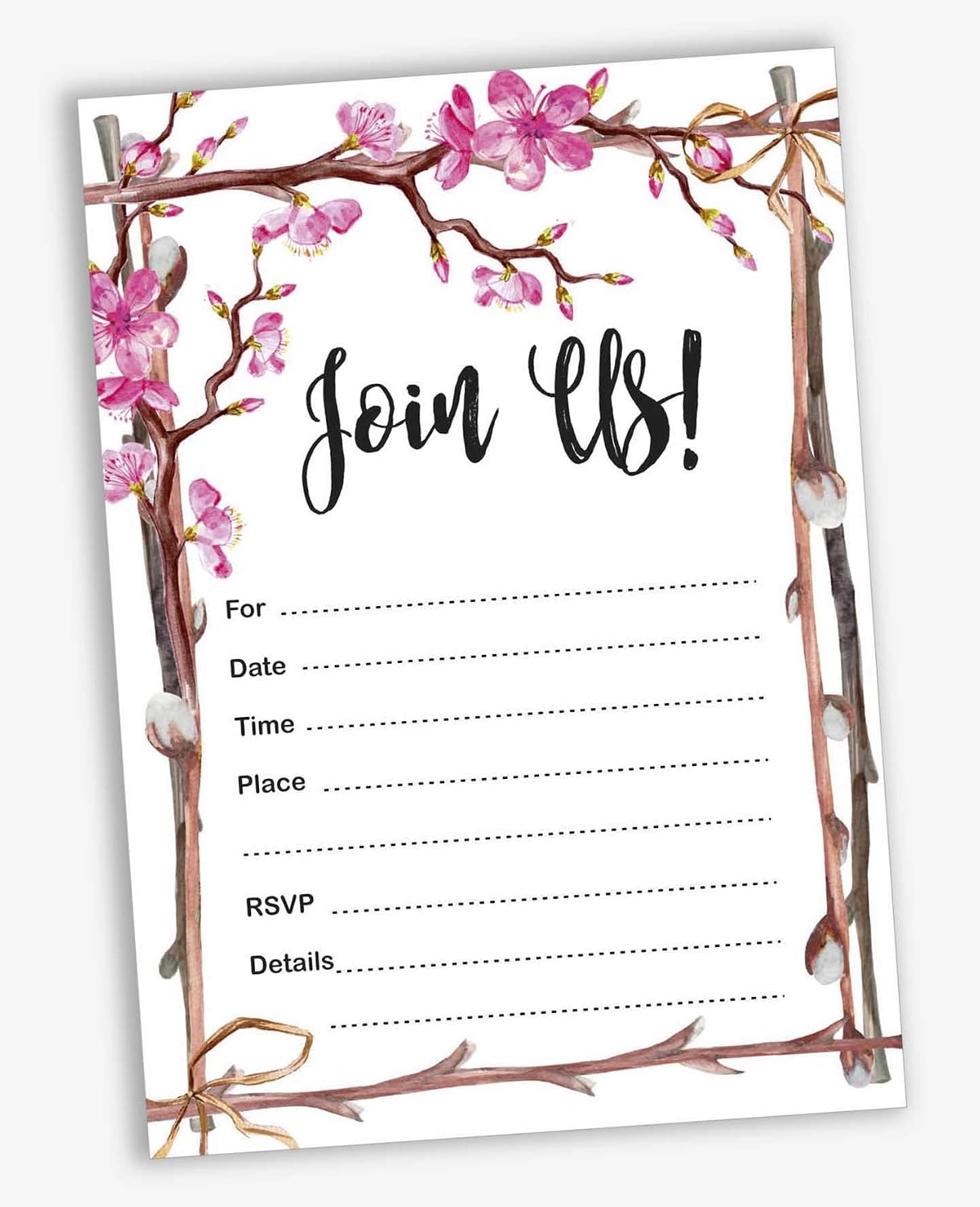 Inkdotpot Pack Of 30, Join Us Invitations With Envelopes, Floral Watercolor Invites for Your Wedding Bridal Shower - Image 3