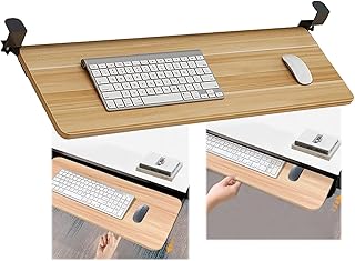 Höhenverstellbare Schreibtischverlängerung – anklemmbare Tastaturablage und Mausablage unter dem Schreibtisch, Keine Schrauben erforderlich, einfache Installation, verbessert die Effizienz u