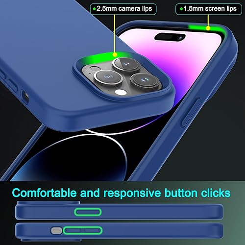 Miniatura 6 de TIQPOUA Funda de silicona líquida para Apple iPhone 14 Pro Max, accesorios a prueba de golpes, delgada, suave, adecuada para Magsafe, con 2