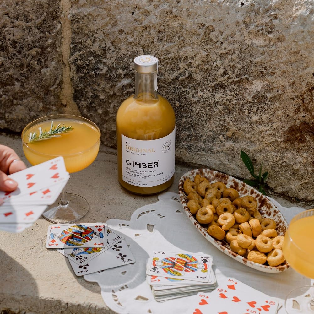 Gimber BIO Ingwerkonzentrat, 100% natürlich & vegan, Premium Ingwer essenz | N°1 3x500 ml Original | Biologisches Ingwerkonzentrat, alkoholfreie Ingweressenz mit Zitronenthymian, veganes Konzentrat