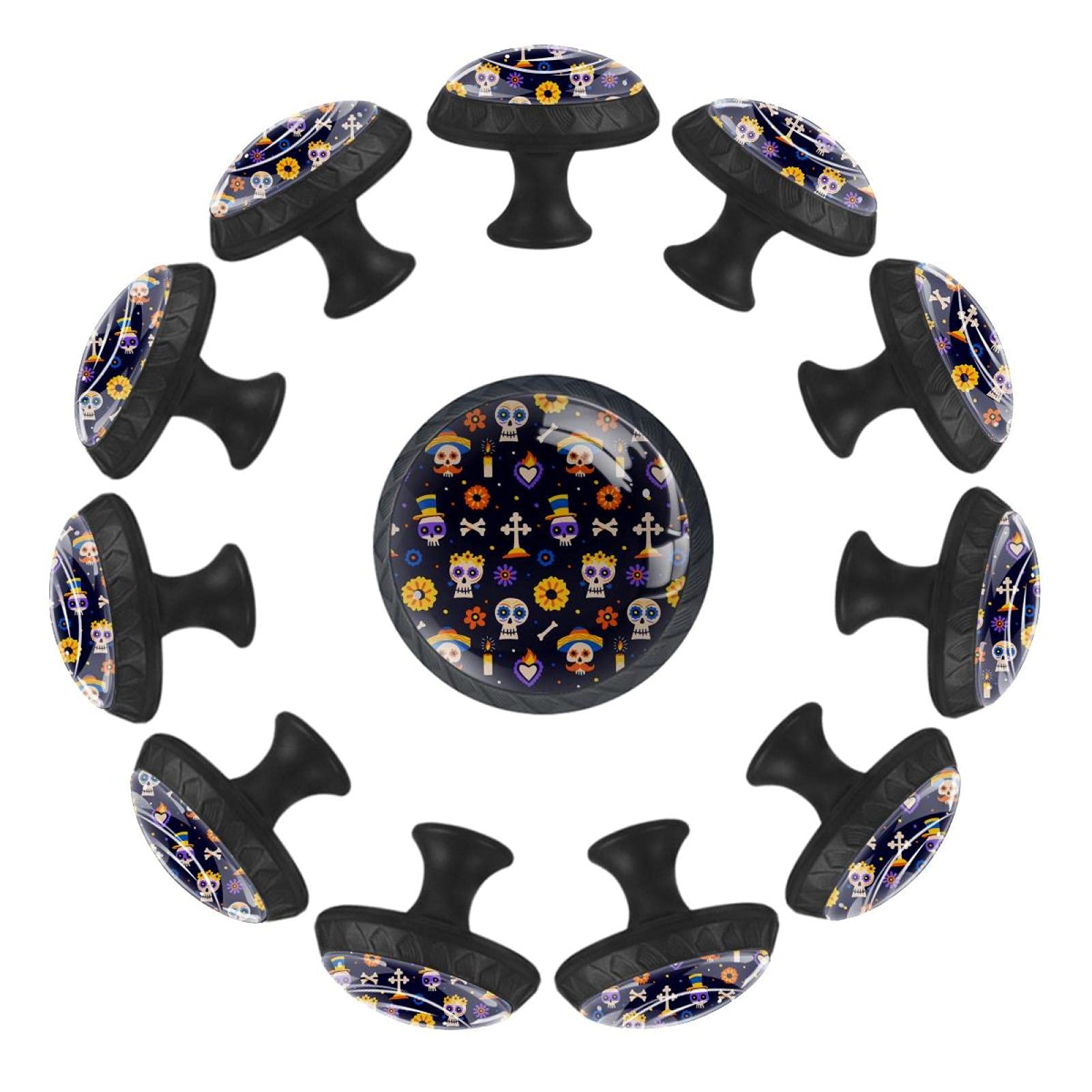 Boutons de tiroir tête de mort 35 mm lot de 12 poignées de meubles commode et crèche