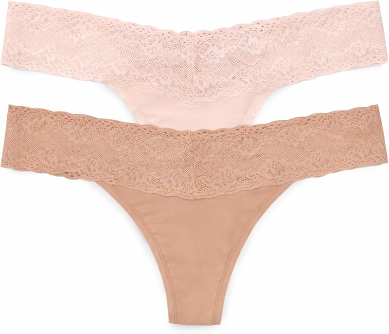 Pack de 2 tangas de encaje de talla única para mujer Bliss Perfection 750092P2
